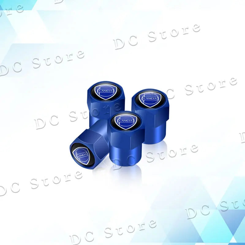 4Pcs Car Decor Metal Emblem Wheel Tire Valve Stem Caps Tyre Air Dust Cover For Lancia Logo Delta 3 Musa Ypsilon Phedra Voyage