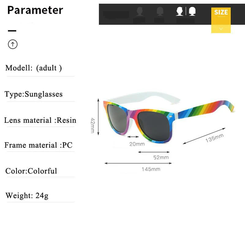 Wholesale Rainbow Pride Sunglasses Unisex Retro UV400 Protection LGBT Eyewear Bulk Sunglasses for Adults Teens Party Glasses