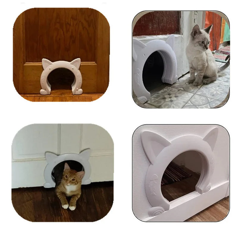 Cat Door Dog Hole Access Direction Controllable Toy For Pet Training Dog Cats Kitten ABS Plastic Small Pet Gate Door Kit Cat Dog