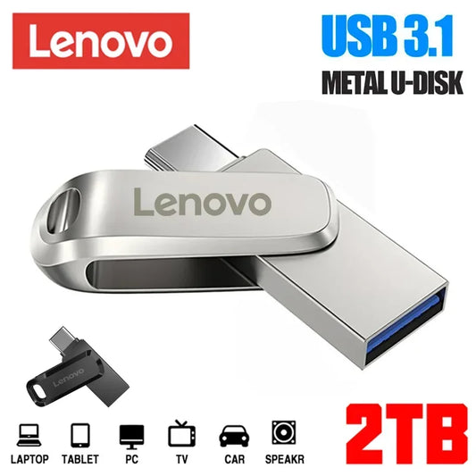 Lenovo 2TB 3.0 Metal Usb Flash Drive 1TB Pen Drive High Speed Memory Stick 512GB U Disk Pendrive 3.0 Memoria Usb Free Shipping