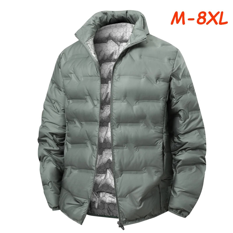 Men Winter New White Duck Down Jacket Warm Thick Stand Collar Windproof Puffer Jacket High Quality Waterproof Jacket Male 8XL