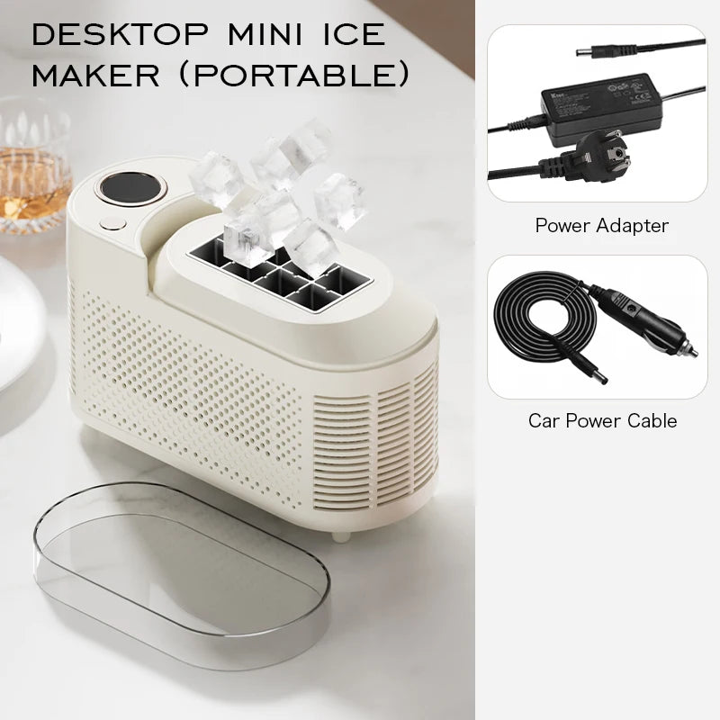 Mini Ice Maker Machine Portable Countertop Ice Cube Maker for Home Office Camping Car RV Small Ice Making Machine 12V 220V