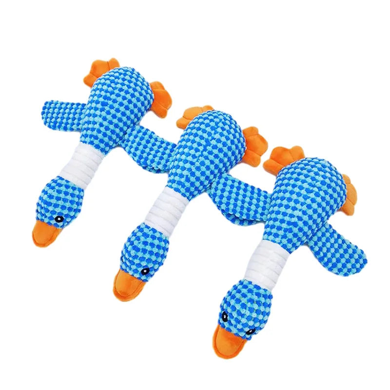 Funny Duck Shaped Dog Plush Toy Pets Interactive Chew Squeaky Toys For Small Large Dogs Outdoor Playing Supplies