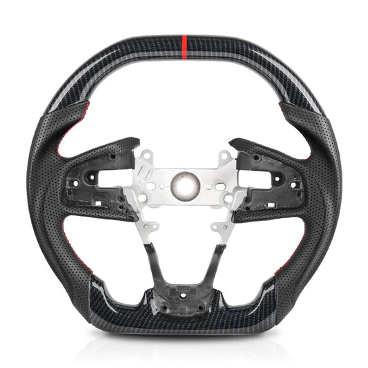 Hydro Dip Carbon Fiber Steering Wheel For Honda Civic 10th Type-R FK8 2016 2017 2018 2019 2020 Perforated Leather Racing Wheel
