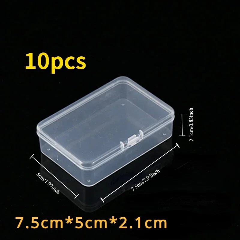 Mini Plastic Rectangular Storage Box Translucent Packing Box Dustproof Durable Strong Jewelry Case Container Home Storage