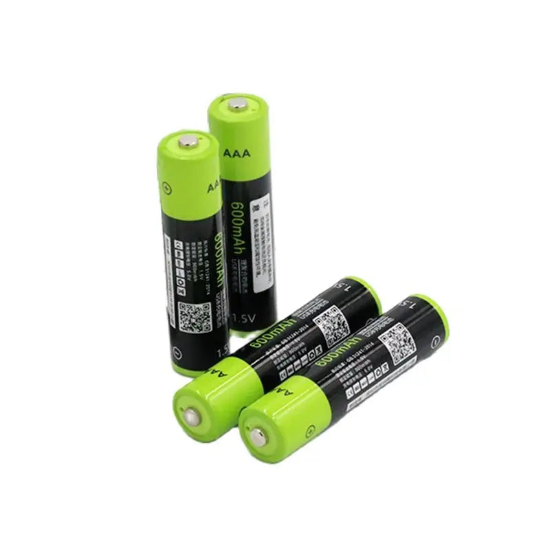 Hot sale ZNTER 1.5V AAA rechargeable battery 600mAh USB rechargeable lithium polymer battery fast charging via Micro USB cable