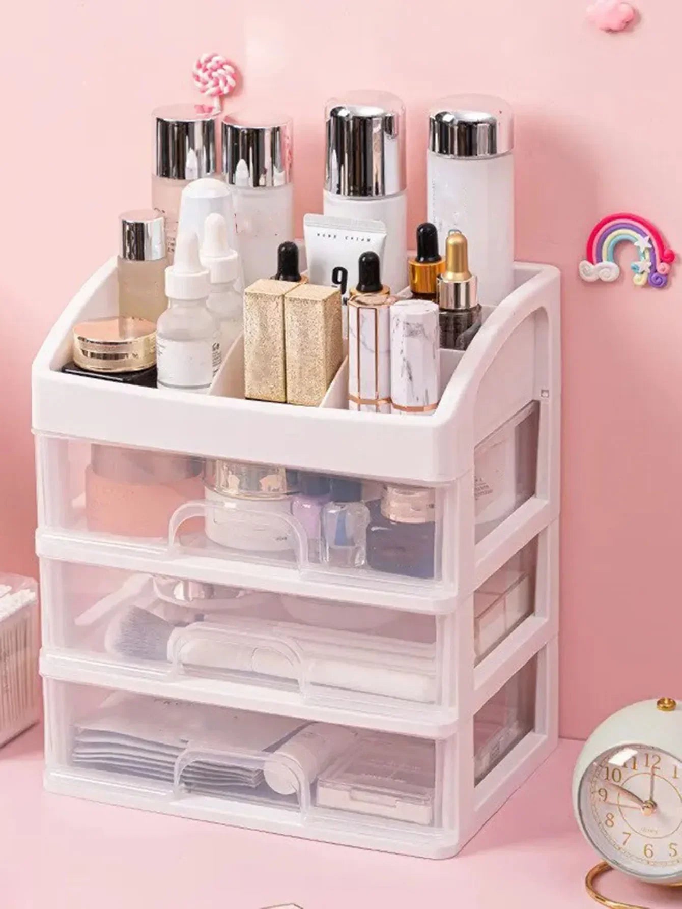 Makeup Storage Boxes Jewelry Containers Cosmetics Cases Brush Holder Organizers Drawers Plastic Large Capacity Storages Rack