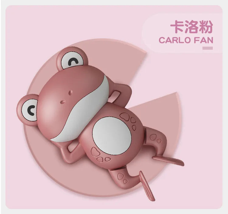 Cartoon Frog Bath Toy For Baby Swimming Pool Bathroom Beach Shower Game Duck Wind-up Clockwork Toy Summer Children Kid Water Toy