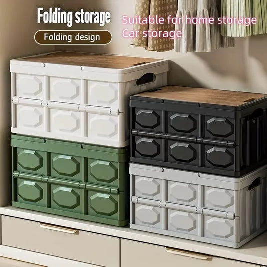 1 Outdoor Camping Storage Box with Lid, Multi-Purpose Large Capacity Car Trunk Organizer, Portable Stall Sorting Box, Suitable F