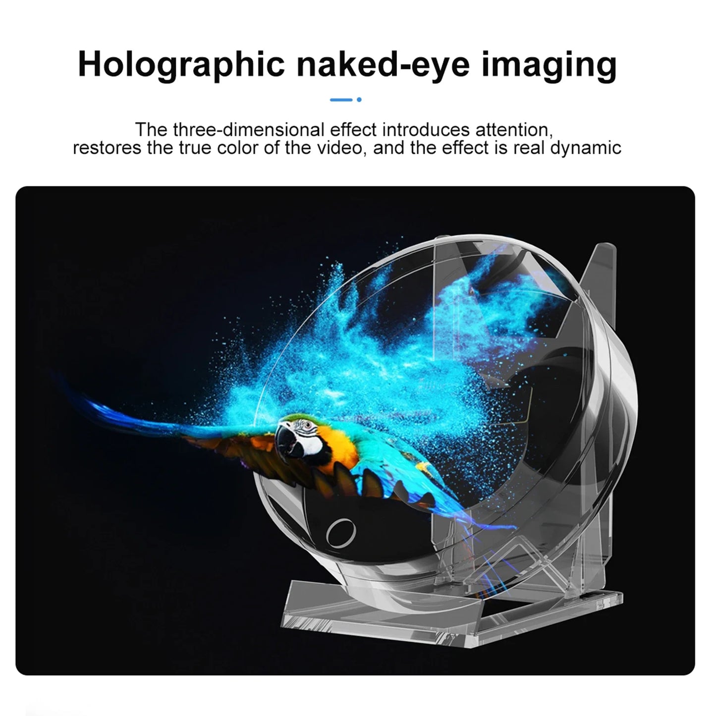 Mini 3D Holographic Projector Fan Desktop LED Advertising Machine Hologram Picture Video Display Remote Control with Stand