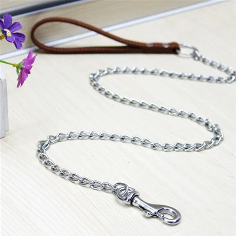 Dog Chain Durable Anti-Bite Metal Chain Small Medium Large Dog Leash Handle Convenient Practical Pet Supplies Pet Accessories