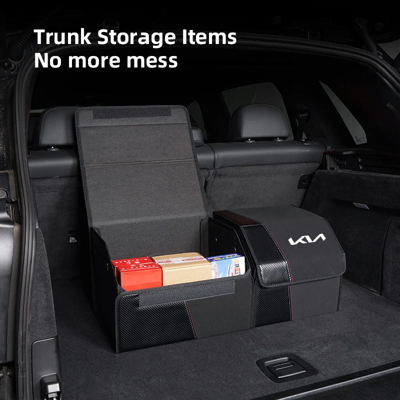 KIA Folding Car Trunk Organizer Box Storage Bag Tools Tidying For KIA EV6 Stinger RIO Sorento Picanto Ceed Borrego Syros K4 K5