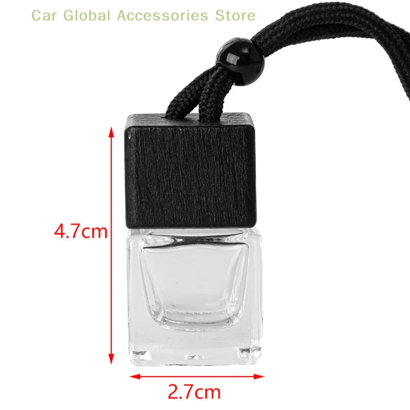 Dyed Square Cap Black Cap Empty Bottle Car Essential Oil Diffuser Fragrance Air Freshener Scent Perfume Bottle Ornament