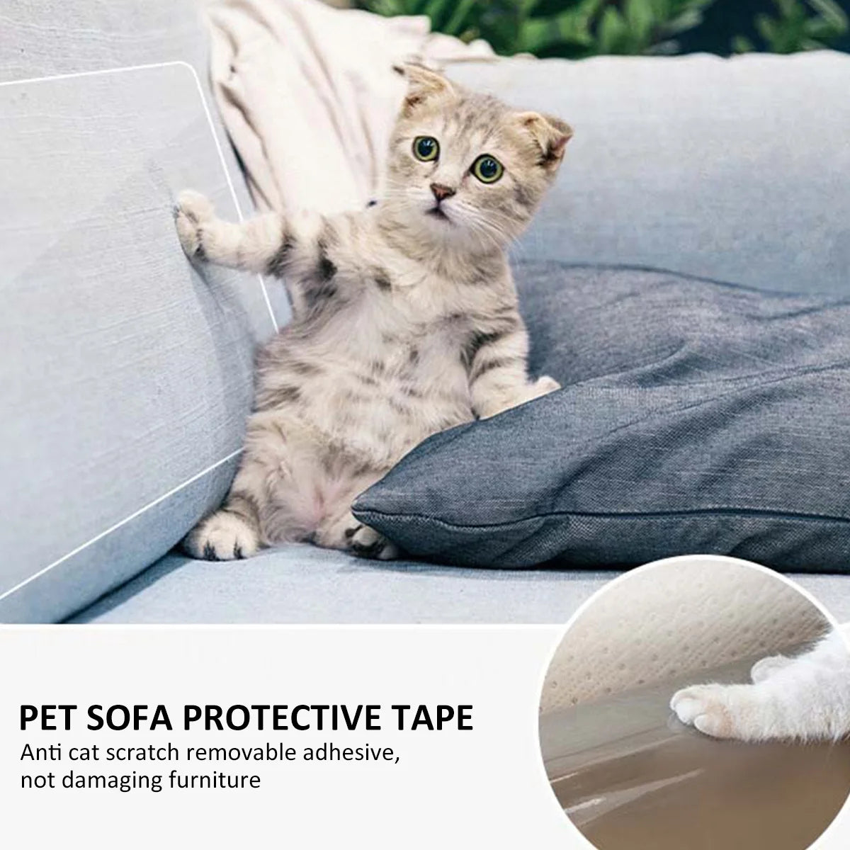 3/10M Cat Training Tape Cats Scratch Deterrent Tape Transparent Self-Adhesive Cats From Scratching Furniture Protectors Tape