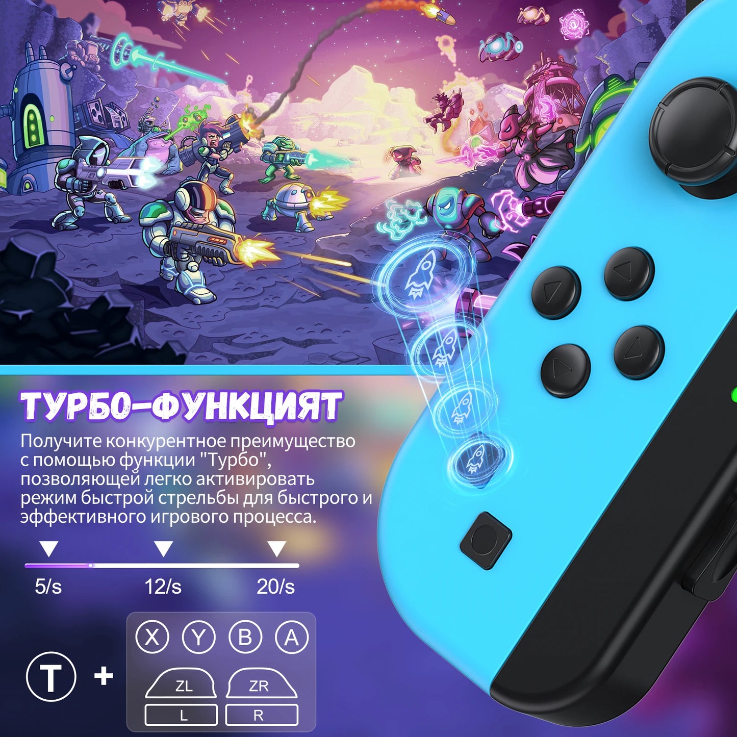 Gameped For Nintendo Switch/Ios/Android/Pc Wireless Video Game Controller Trubo Control Console Joystick With Bluetooth