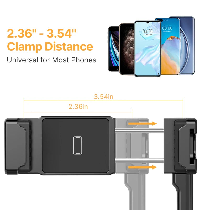 Ulanzi ST-30 Phone Clip Flip Mirror Kit Universal Smartphone Vlog Adjustable Angle Selfie Bracket with Cold Shoe for Video Light