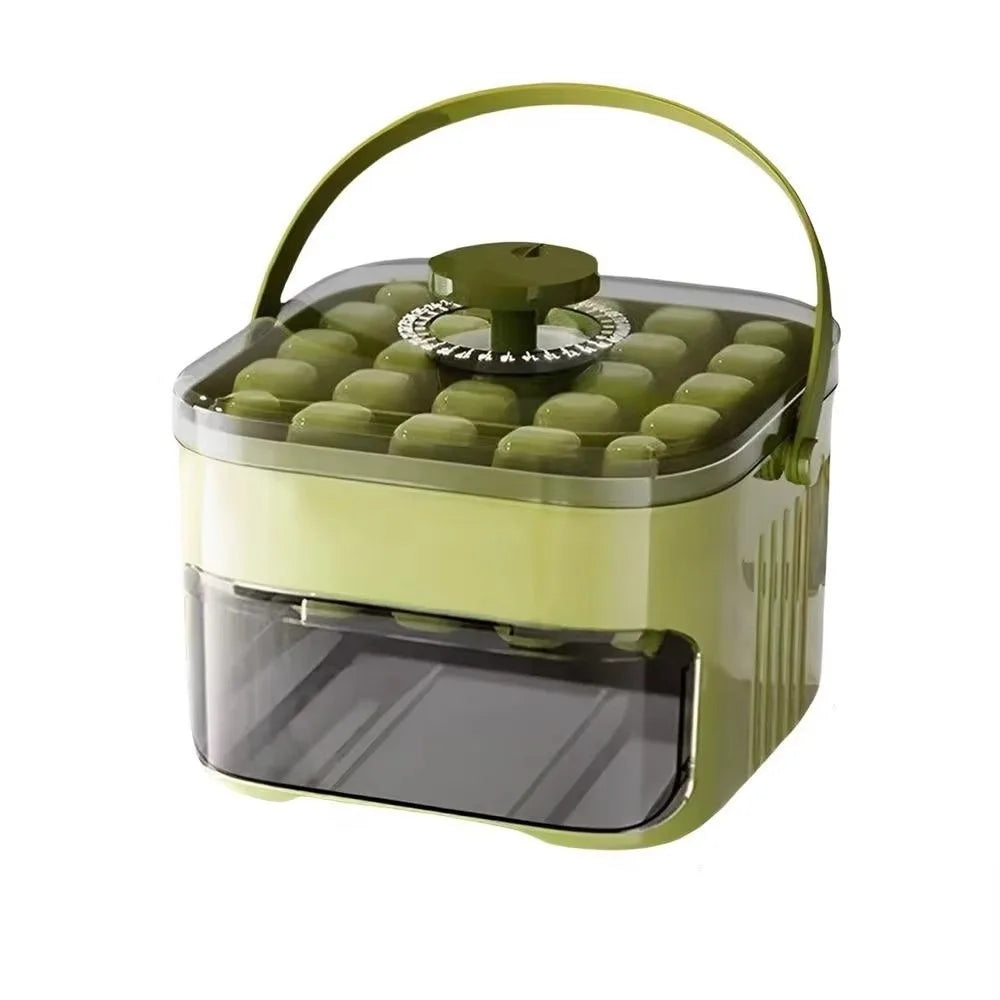 50-Cube Ice Maker with Easy Press Cap Large Capacity Double-layer Ice Cube Machine with Easy-press Lid Reusable Ice Cube Maker