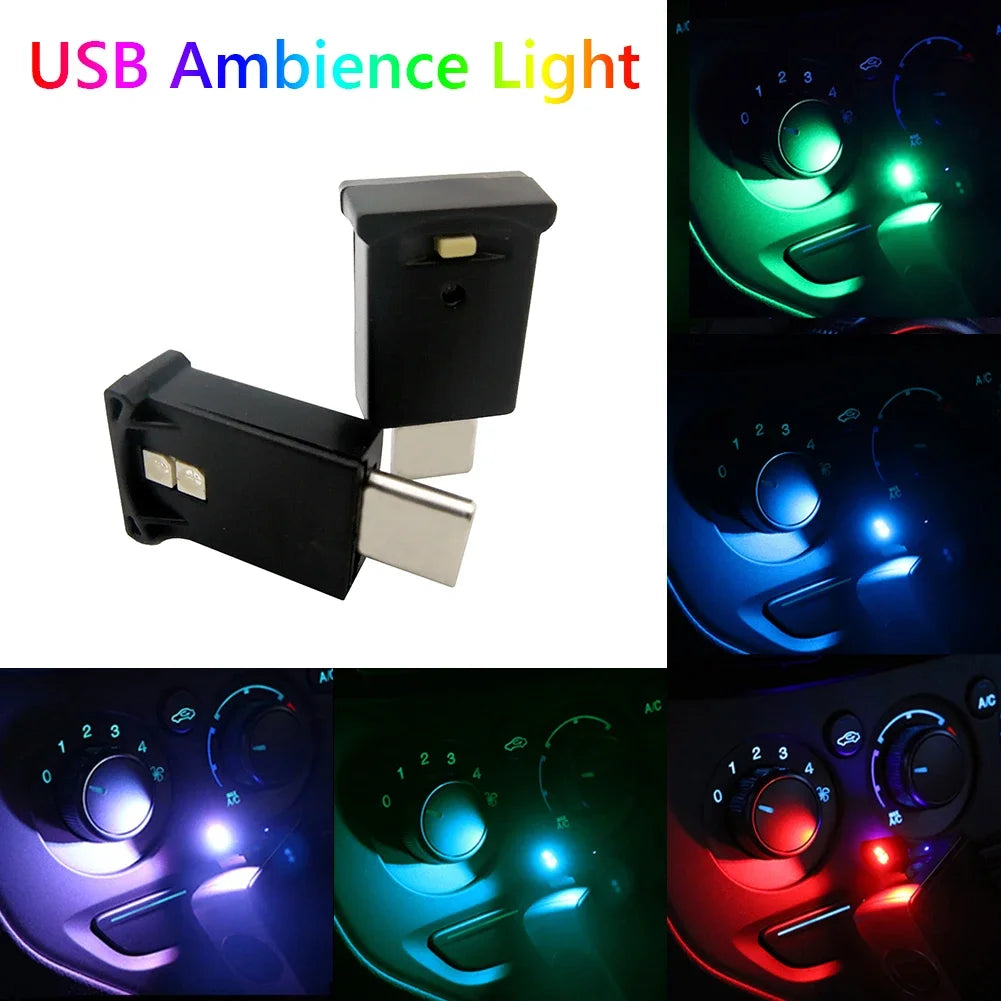 Creative Mini Type-C LED RGB Ambient Light USB-C RGB LED Car Interior Night Lights High Brightness 100LM for Tesla Model S 3 X Y