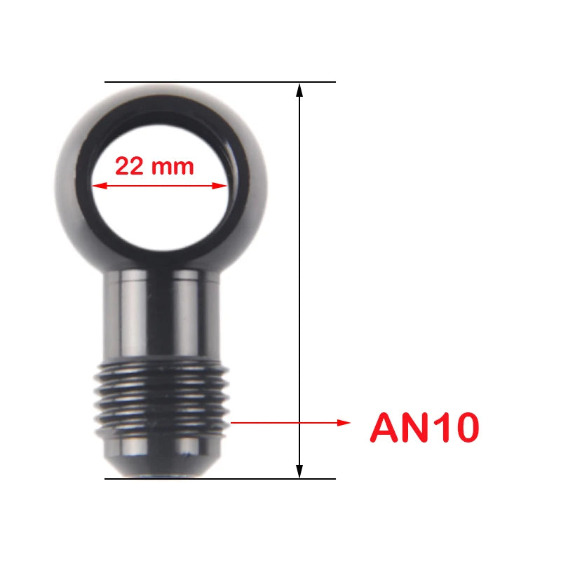 Aluminum banjo adaptor Bolt AN3 AN4 AN6 AN8 AN10 an to 12mm 14mm 16mm 18mm brake fitting Black