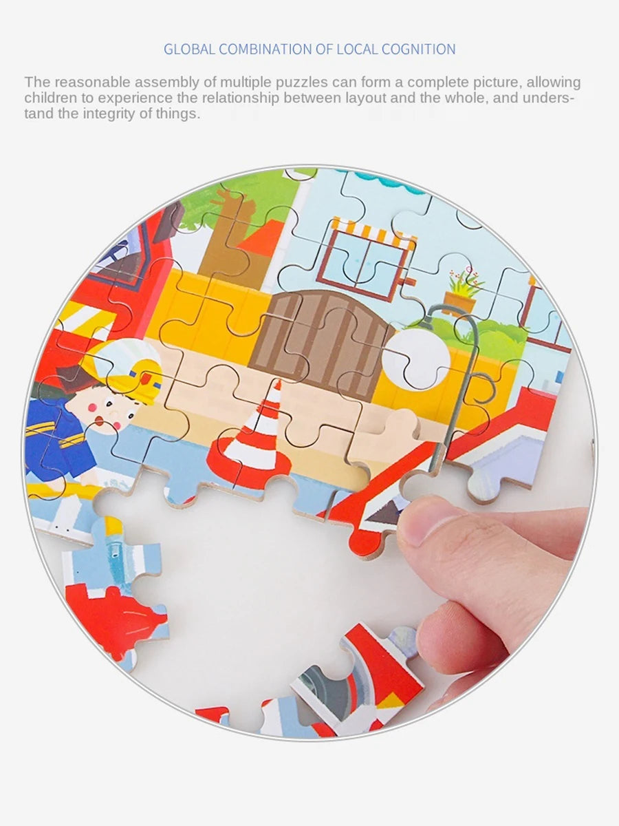 60piece Jigsaw Puzzle Montessori Games Cartoon Animal Vehicle Dinosaur Puzzles for Kids Educational Toys Children Christmas Gift