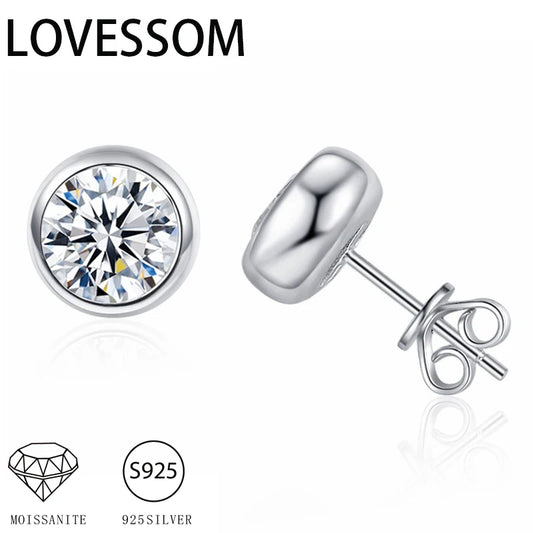 S925 Silver 0.5-1 Carat Moissanite Bubble Earrings Classic Fashion Neutral Style Trendy Hip-Hop Rock