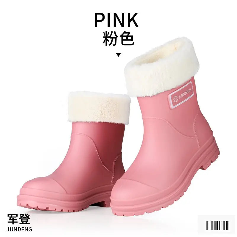 Fashionable Rain Boots for Women Thick Soles Versatile Korean Version Non-slip Wear-resistant, Casual Adult Outdoor Rubber Shoes