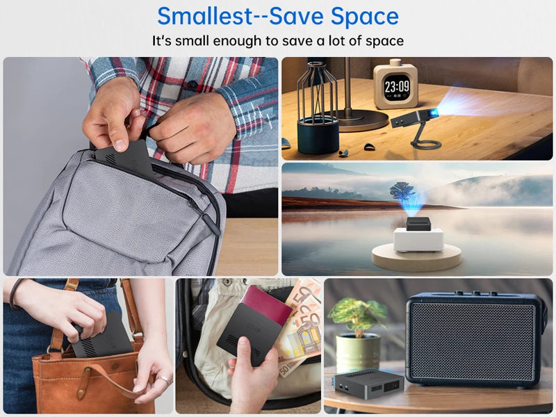 8849 MARS Mini Projector Portable DLP Projector Pocket Size Auto Focus & Key Compatible for Laptop, PC, Smartphone