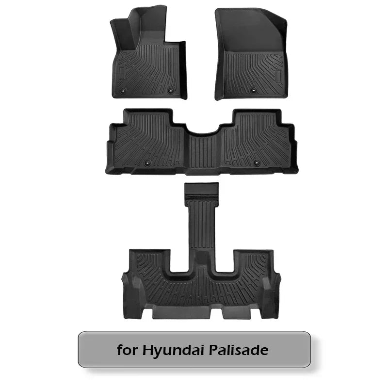 Floor Mats for Hyundai Palisade 2025 2024-2020 All Weather Cargo Liner Backrest Mat TPE Trunk Mat with Backrest Mat Accessories
