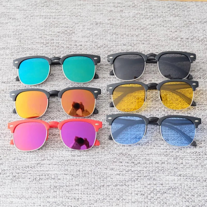 New Children Fashion Sunglasses Girl Decorative Rice Nail Round Form Sun Glasses Boys Outdoor Shading Eyewear UV400 Gafas De Sol