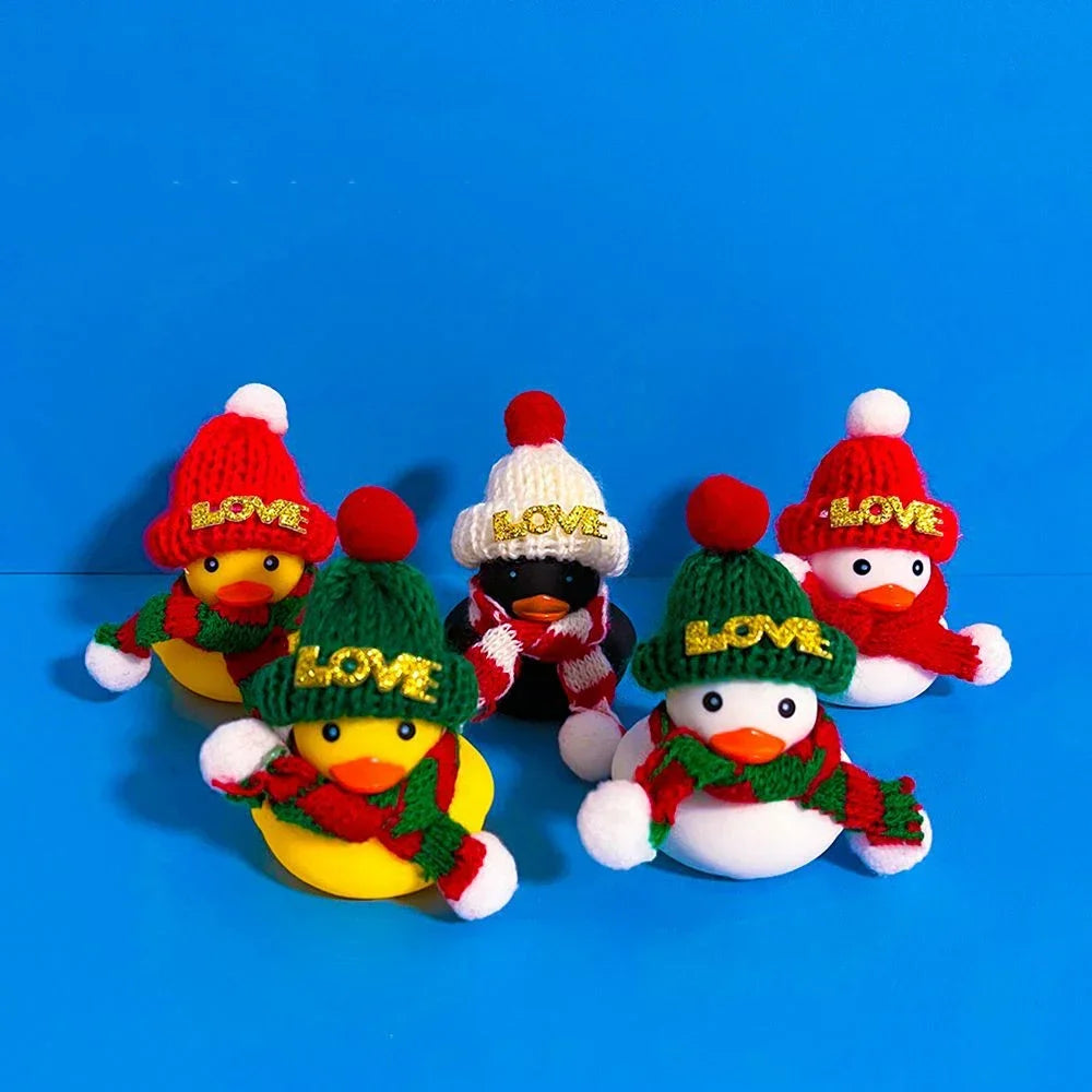 Car Decor Bath Duck Mini Rubber Ducks Accessories Outfit Rubber Ducky Duck Bath Toy Bathtub Toys for Kids Birthday Party Favor