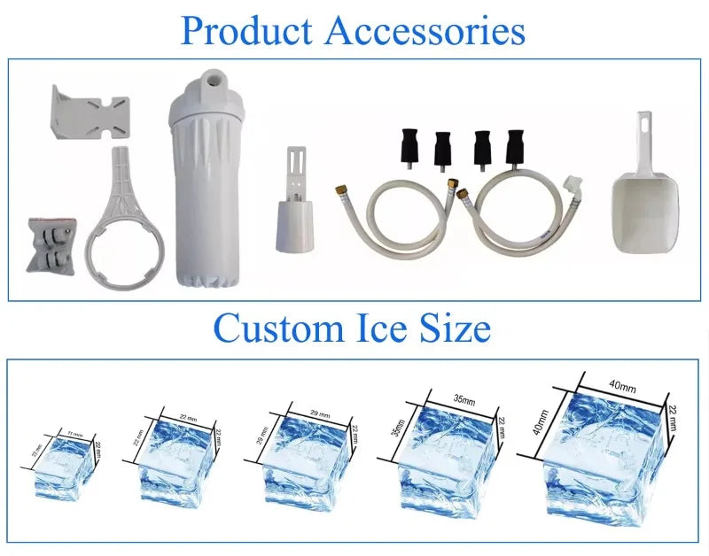 Customized Commercial Ice Machine 1000kg /24h Cube Ice Machine Sold Ice Machines for Use in Bars Hotel Milk Tea Shops