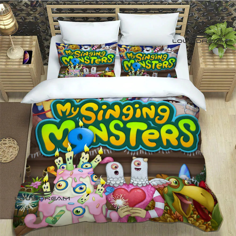 Game My Singing Monsters Bedding Sets exquisite bed supplies set duvet cover bed comforter set bedding set luxury birthday gift