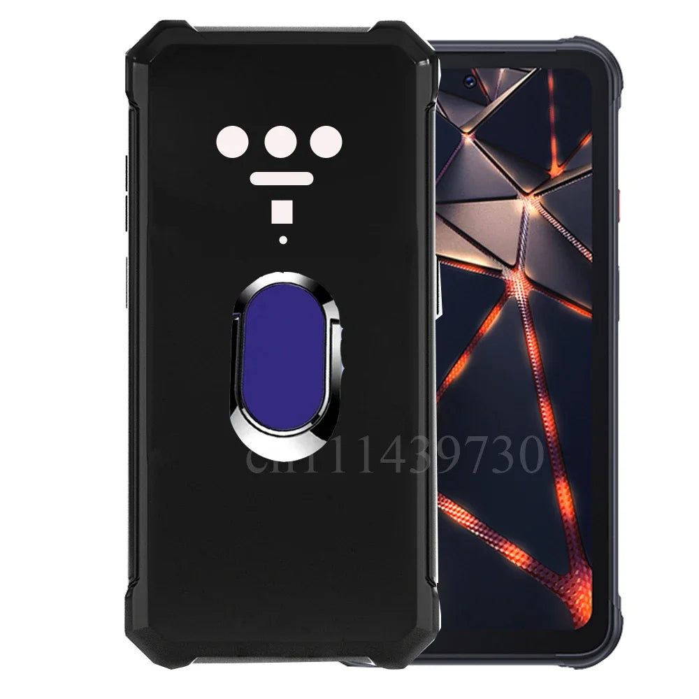 For Cubot KingKong 8 Power Ring Holder Case Black Soft TPU Camera Protection Back Phone Case For Cubot KingKong Power 6.5"