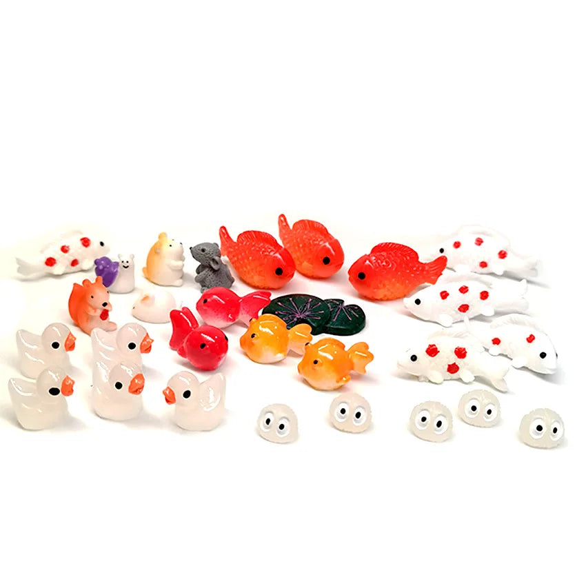 5pcs Miniature Animals Chick Sheep Turtle Puppy Fairy Garden Toy Aquarium Decoration Duck DIY Handicraft Accessories 1-3cm