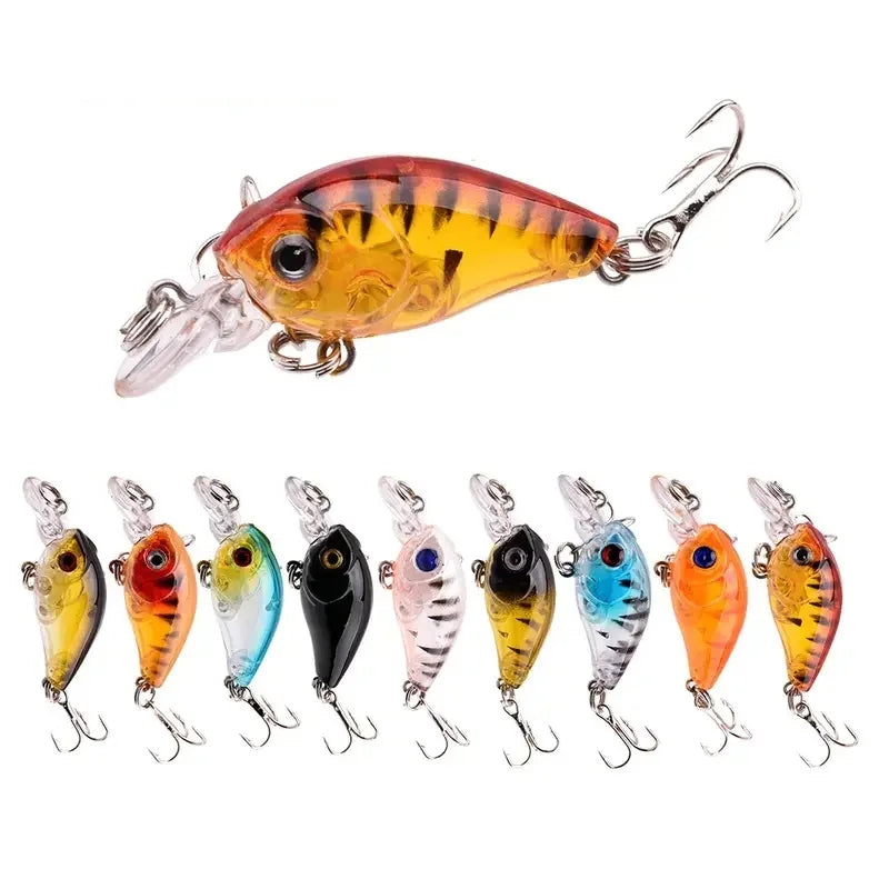 9pcs/lot Crankbait Fishing Lure, Simulating Artificial Hard Bait, Fake Lure, Fishing Gear For Bass Trout Freshwater Saltwate