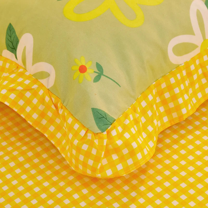 Kuup New Duvet Cover kawaii Bedding Set Twin Size Flower Quilt Cover 150x200 High Quality Skin Friendly Fabric Bedding Cover