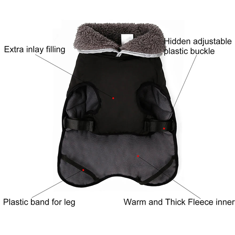 Spring/Fall New Thickened Warm Dog Clothes Waterproof Reflective Puppy Coat Jacket Pet Dog Jumpsuits For Small Big Dogs Clothes