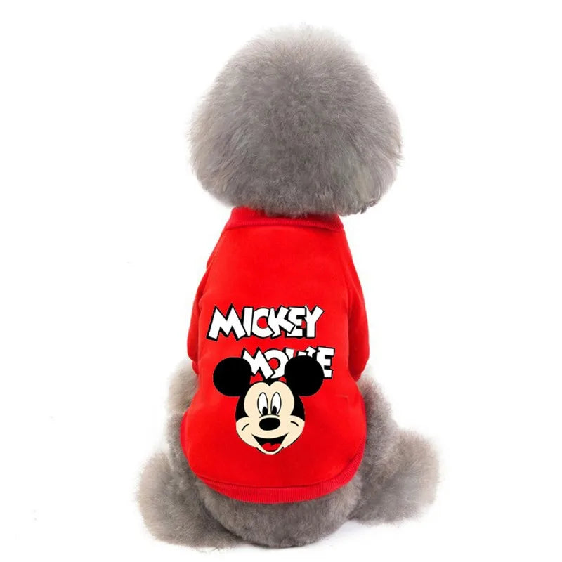 New Disney Dog Hoodie Mickey Puppy Cute Set Minnie Pet Breathable Sweatshirt For Small And Medium Dogs Chihuahua Bulldog Husky