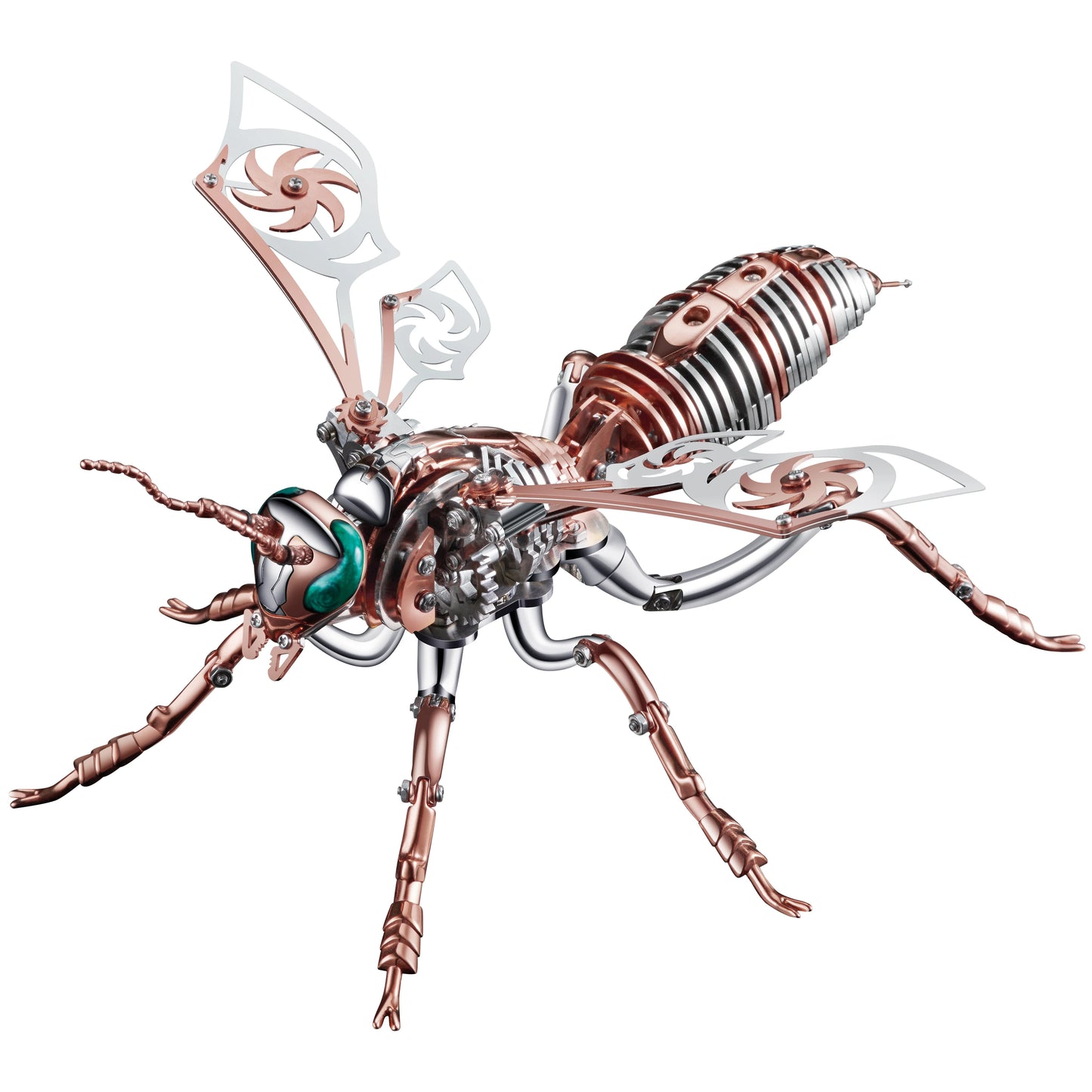 Punk 3D Wasp Stainless Steel Model Adult Assembly Kit Anti-Stress Metal Mechanical Insect Animal Toys Christmas Gift for Kids