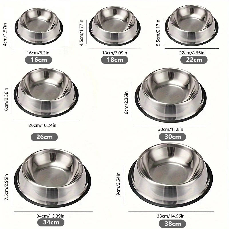 High Quality Stainless Steel Pet Dog Bowl Feeder Anti-Slip Anti-Ant Shape Cat And Dog Bowl Food Accessories Pet Supplies 7 Sizes