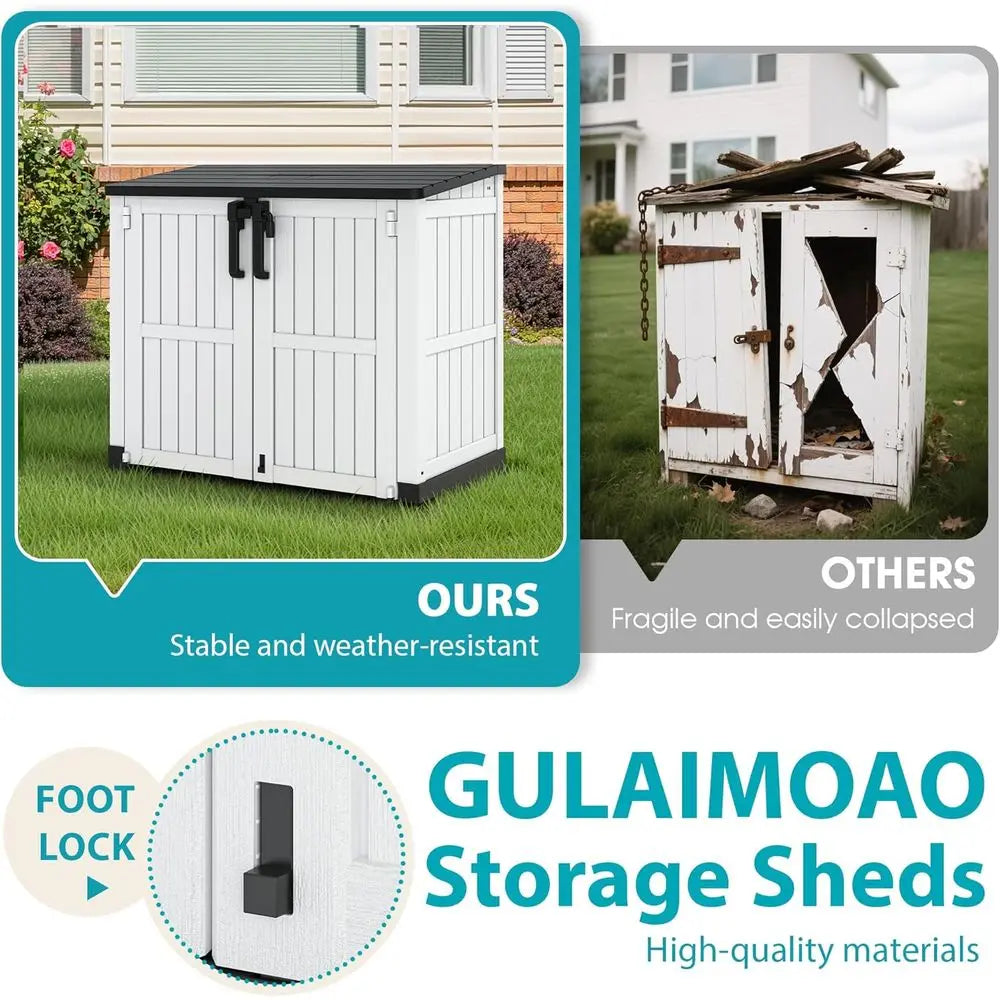 Weatherproof 36 Cu. Ft. Horizontal Outdoor Storage Shed with Lockable Door