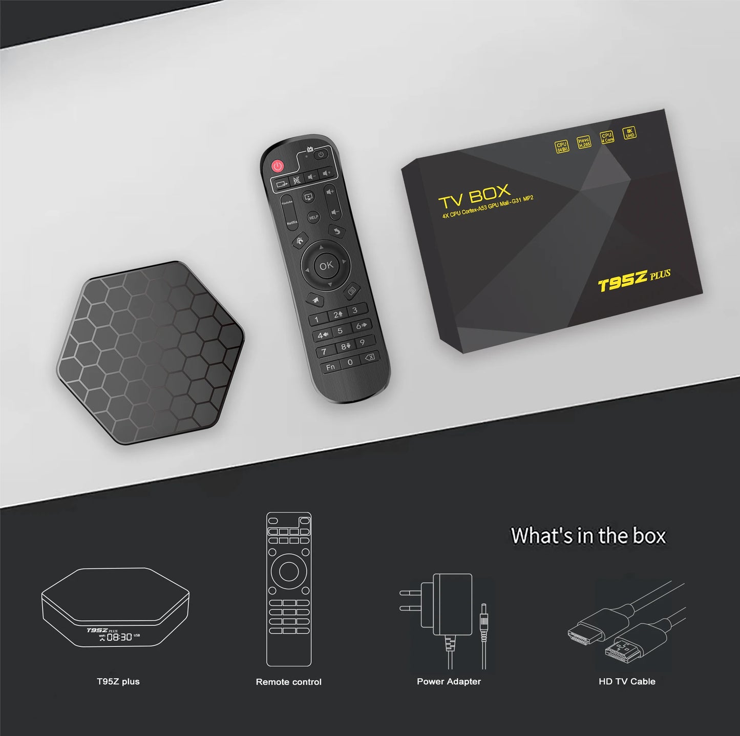 T95Z Plus Smart Tv Box Android 12 6K DECODING 2.4G/5G BT5.0 WIFI6 3D Voice32gb 64gb 128gbHDR 10 4K60FPS Set-Top Box Media Player