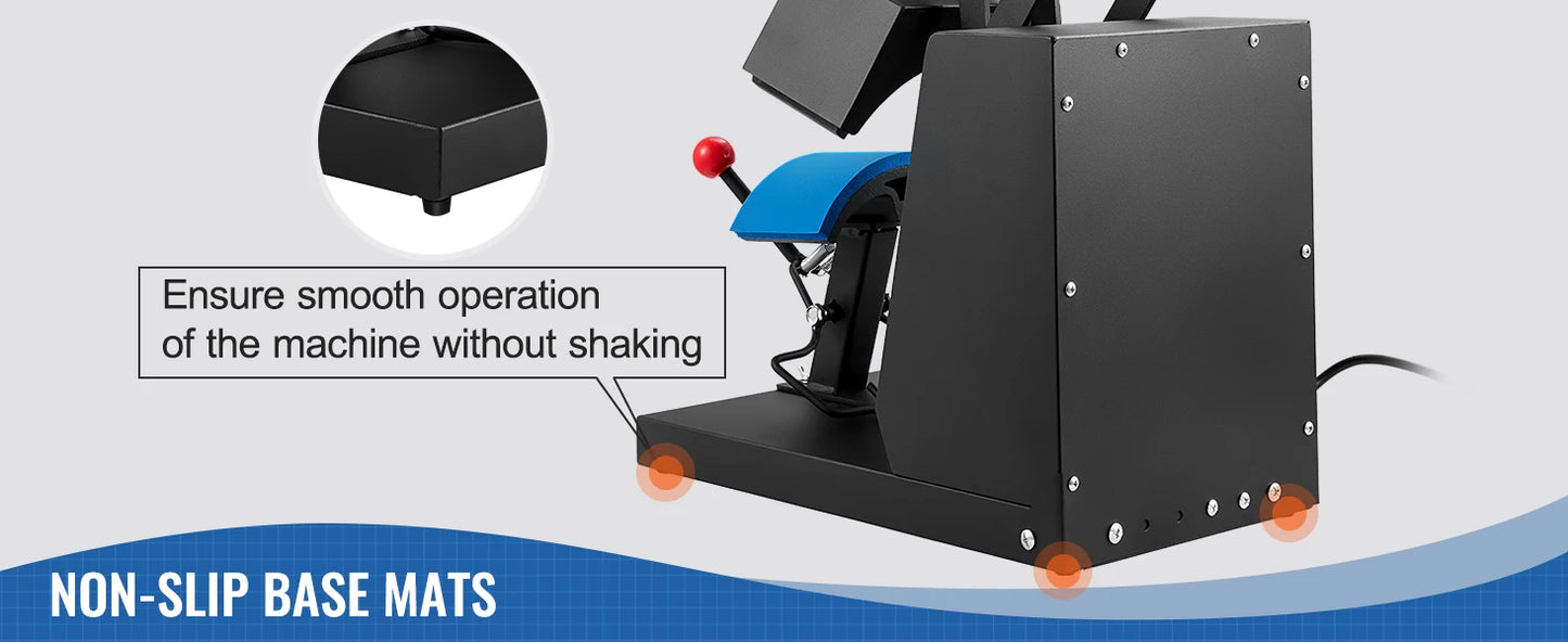 SucceBuy Hat Heat Press 4 in1 Cap Heat Press Machine 6x3inches Clamshell Transfer LCD Digital Timer Temperature Control
