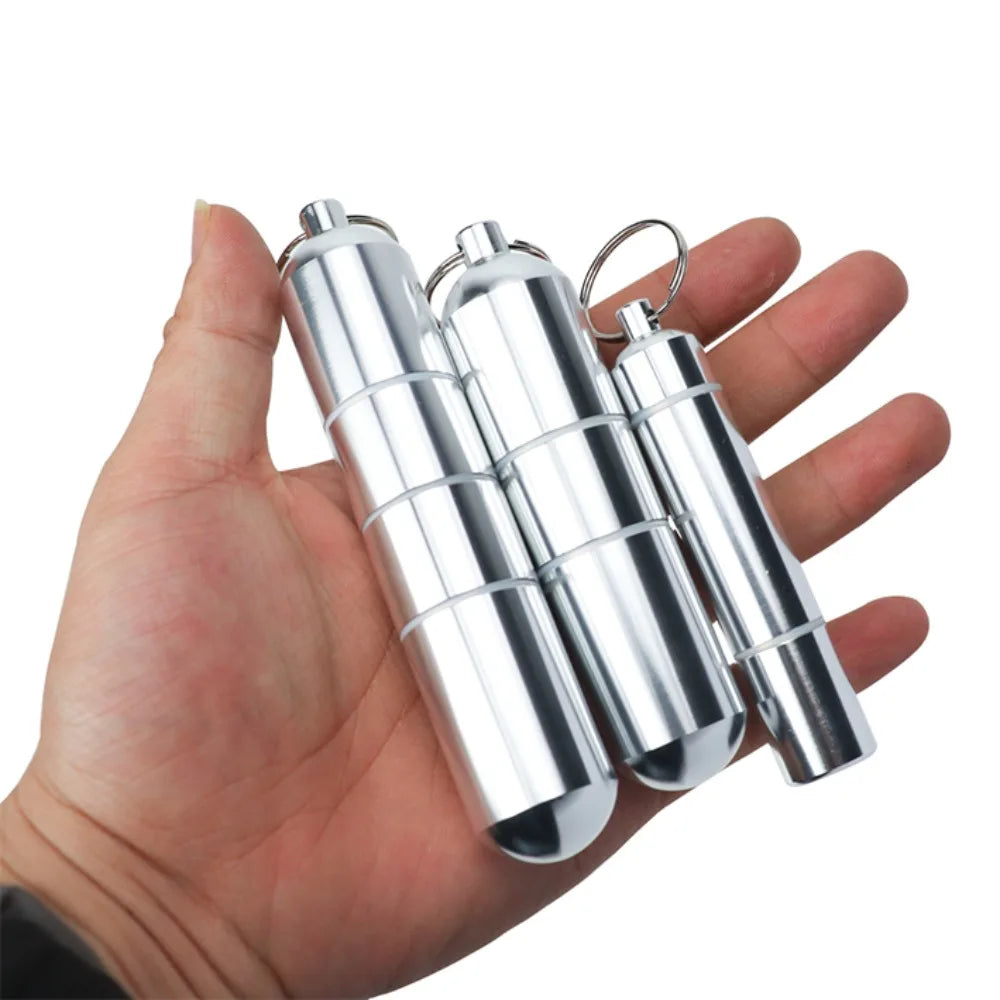 Waterproof aluminum alloy detachable airtight travel storage tube portable metal outdoor storage box