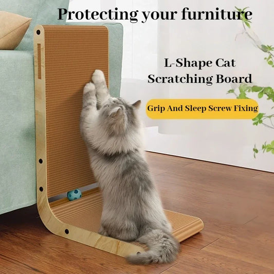 Cat Scratching Board L-type Cat Toys Vertical Wear-resistant and Scratch-resistant Cat Kitten Scratching Furniture Protector