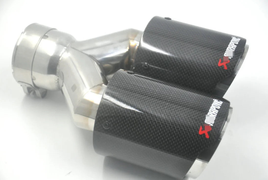 Real carbon fiber  AK exhaust pipe fit for universal car dual Y type tips