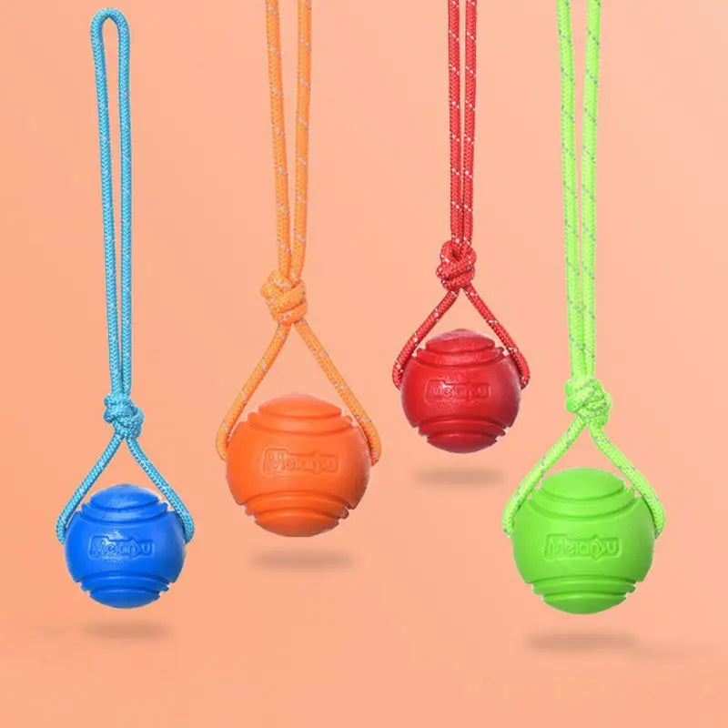 Dog Ball Toys Bouncy Rubber Ball Chew Toys Pet Dog Toy Ball with String Interactive Toys for Big Dog Puppy Games Toys