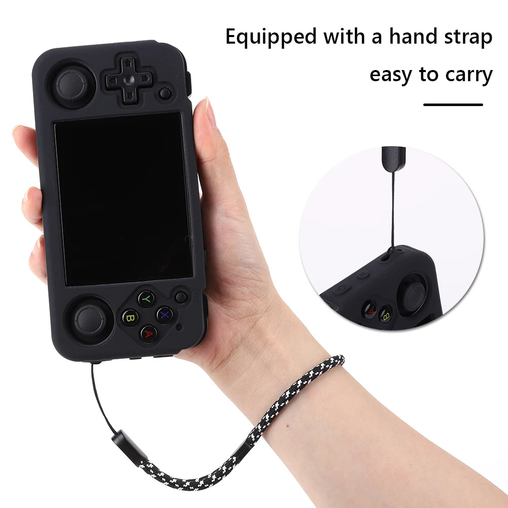 Silicone Protective Sleeve Skin with Lanyard Protective Case Protective Cover for Anbernic RG35XX H Retro Handheld Game Console