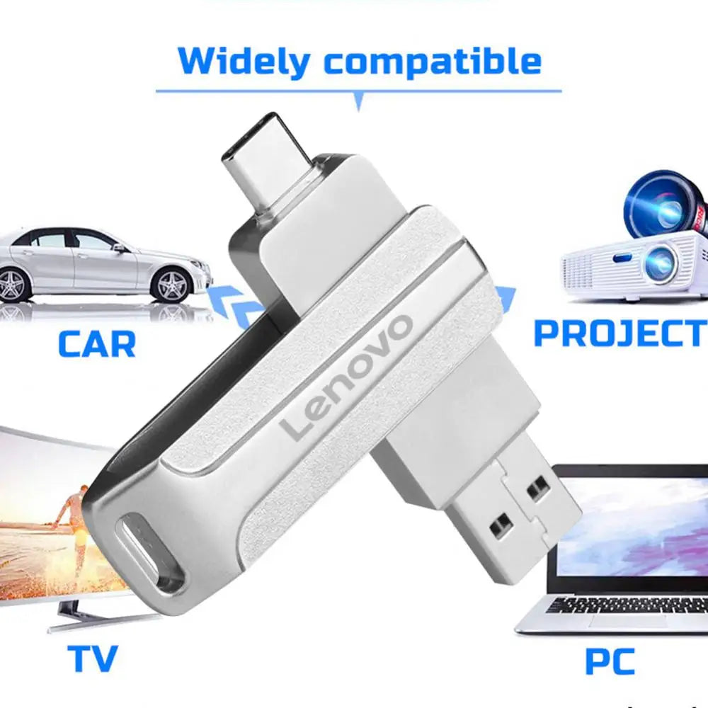 Lenovo 2TB Metal USB Memory Flash Drive 3.0 1TB 128GB High Speed USB Memories 128GB Waterproof OTG Pen Drive Ideas Gift