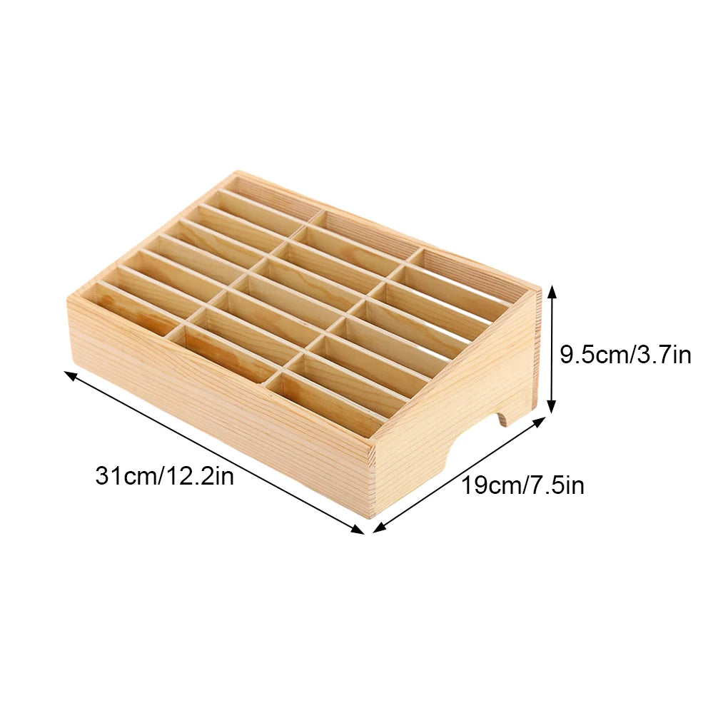 Wooden Mobile Phone Organizer - Clear Texture Light And Convenient Large Capacity Stable And Thick Wooden Storage Box